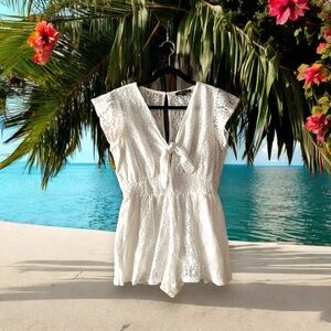 Wishlist Apparel White Lace Shorts Romper